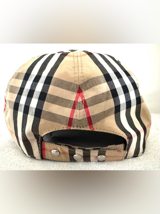 BURBERRY TB Monogram Vintage Check Baseball Cap Hat Size M - Picture 3 of 10